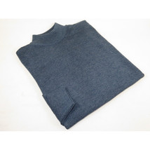 Men's Sweater Knit By BRANGO Turkey Mock Neck Cotton Blend 21050 Indigo Blue image 2