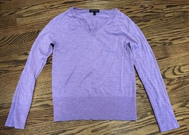 Banana Republic Women’s Merino V-neck Sweater Size Medium Purple Heather - £19.46 GBP