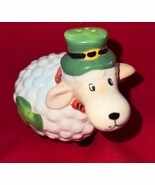 Vintage Salt Shaker Little sheep with Shamrocks &amp; Green Hat Souvenir of ... - $131.52 MXN
