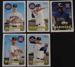 2018 Topps Heritage High Number Seattle Mariners Base Team Set of 5 Cards - £3.14 GBP