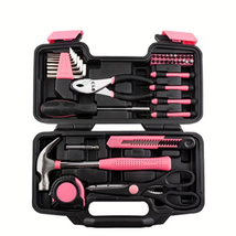 39-Piece Pink Tool Kit for Women - Essential Tools for Home and Office - $23.31