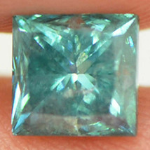 Princess Shape Diamond Fancy Blue Color I1 Enhanced Real 4.88X5.01 MM 0.97 Carat - £314.00 GBP
