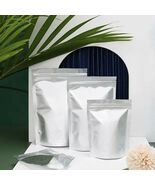 5/50 Pcs Set Aluminum Foil Bag Silver Stand Up Food Storage Pet Food Holder - $51.73 MXN+