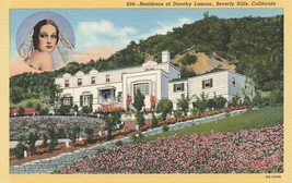HOME OF Dorothy Lamour Beverly Hills CA. PostCard UnPosted A30 - £2.21 GBP