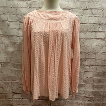 Sharon Young Womens Small Peasant Blouse Pink Swiss Dot Sheer Cami Lace Up NEW - £59.15 GBP