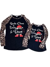 Santa Claus is Coming to Town Raglan Mommy (L)/Daughter (6-7) T-Shirt - £22.66 GBP