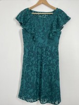 Moulinette Soeurs Size 4 Anthropologie Green Embroidered Floral Ruffle Dress - £26.78 GBP