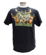 Survival Of The Fittest Camouflage Men's Deer S Hunting Black Cotton T-shirt NEW - $9.72