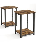 Fixwal Side Tables Set Of 2, Black And Rustic Brown, 2-Tier Small, And O... - €41,03 EUR