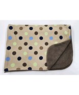 Garanimals Brown Green Blue Polka Dot Sherpa Security Lovey Blanket HTF! - £41.63 GBP