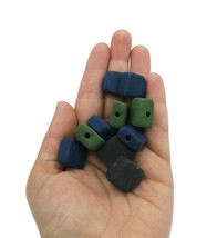 10 Pcs Square Handmade Ceramic Colorful Beads For Jewelry Making Assorted Beads - £29.98 GBP