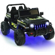 12V Kids Ride-on Jeep Car with 2.4 G Remote Control-Black &amp; Green - Colo... - £217.11 GBP