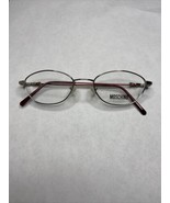 NOS Moschino Silver &amp; Red Italian Eyeglasses Frames 47-18-130 - $45.00