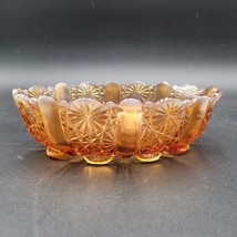 Fenton Olde Virginia Amber Footed Glass / OVG Cameo Opalescent Bowl Daisy - £23.29 GBP