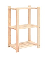 vidaXL Solid Pinewood 3-Tier Storage Shelf for Small Spaces, Compact Org... - $184.27 CAD