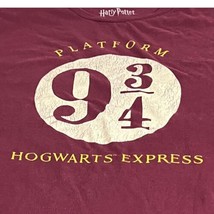 Harry Potter Hogwarts Express Platform 9 3/4 Graphic T-Shirt Size XL Maroon - £14.93 GBP