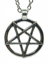 Inverted Pentagram Pendant Satan Satanism Lucifer Occult 18&quot; Chain Necklace - £6.79 GBP