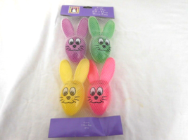 Vintage Sun Hill 4 Pack See Thru Plastic Fill Or Hang Easter Bunny Eggs NEW - £13.94 GBP