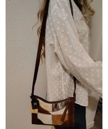 New $228  Frye Melissa Leather /Haircalf Top Zip Crossbody Bag- Brown Multi - $2,583.07 MXN