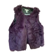 WD NY Purple Vest Womens Medium Faux Fake Fur Retro Street Penny Lane Mo... - $27.12