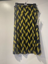 Lularoe Llr Azure Size Large Skirt Geometic Shape Lime Green And Blue #714 - £28.03 GBP