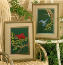 Cross Stitch Color Charts Blue Jay Cardinal Flying Birds Larry Martin Pa... - $12.99