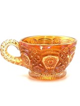Vintage Carnival Glass Cup Iridescent Marigold Flower Pattern - £28.87 GBP