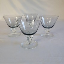 (4) Vintage Swedish Cocktail Juice Glasses 4.5&quot; Smoke Pattern 5 Lobe No Chips - £25.17 GBP