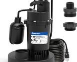 Acquaer 1/2HP Sump Pump, 4060GPH Submersible Clean/Dirty Water Pump with... - $203.27
