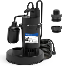 Acquaer 1/2HP Sump Pump, 4060GPH Submersible Clean/Dirty Water Pump with Adjusta - £159.84 GBP