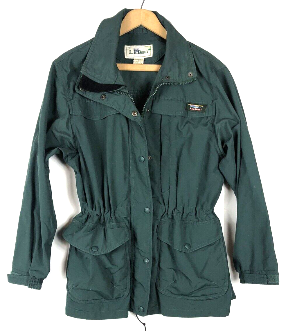 LL Bean Windbreaker Jacket PS Gorpcore Womens Green Full Zip Vintage - $37.04