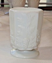Milk Glass Footed Goblet 3&quot; X 4.25&quot; Westmoreland Grape Vine Pattern Vintage ~ - £12.33 GBP
