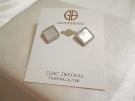 Giani Bernini 1/2&quot; Sterling Silver Pave Mother-of-Pearl Stud Earrings F3... - £33.98 GBP