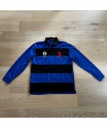 U.S. Polo Assn. Black Blue Striped Rugby Polo Shirt Patchwork #3 Large - £45.99 GBP