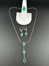 Natural Emerald 5.76ct Ring, 2.89ctw Necklace, 1.66ctw Earrings $43K Tot... - $25,000.00