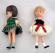  Vintage HASBRO Dolly Darlings Two Dolls 1965 Japan - £23.42 GBP