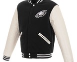 NFL Philadelphia Eagles  Reversible Fleece Jacket PVC Sleeves 2 Front Logos - £96.14 GBP