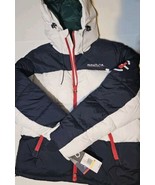 Vintage Nautica Stripe Colorblock Logo Reversible Puffy Down Jacket Size... - $348.43 CAD