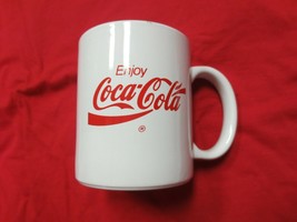 Coca-Cola Coffee Mug Cup   White with Red Enjoy Coca-Cola Logo (Defect) - $1.49