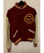 Vintage Jackets  USC Trojans Wool Leather Letterman Jacket Men’s L south... - £214.93 GBP