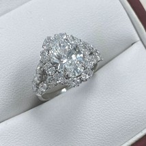 Igi 2.23CT D-VS2 Laboratorio Crecido Ovalado Diamante Compromiso Anillo 14k Oro - £3,022.31 GBP