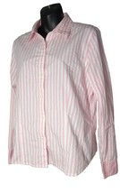 J.G Hook Women&#39;s Button-Down Shirt Long Sleeve Pink &amp; White Striped Size... - £18.66 GBP