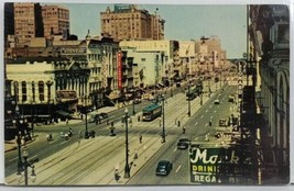 New Orleans Canal Street Signs Cars Buses Street Scene Postcard M2 - £5.50 GBP