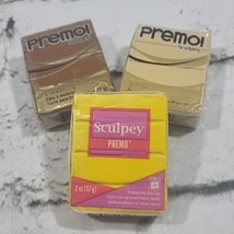 Premo Sculpty Professional Modeling Play Lot Of 3 Bricks Brown Beige Yellow - $19.79