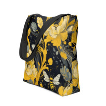 Tote Bag with Yellow Honey Bee Design Reusable Shopping Bag for Women - $24.74