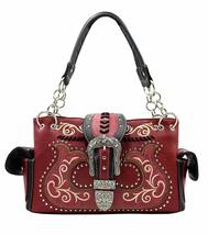 Western American Albino Style Flora Embroidery Buckle Concealed Carry Handbag in - £34.27 GBP