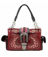 Western American Albino Style Flora Embroidery Buckle Concealed Carry Handbag in - $43.55