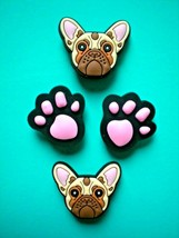 4 Shoe Charm Bull Dogs Paws Pets Plug Fun Accessories Compatible w/ Croc - £7.75 GBP