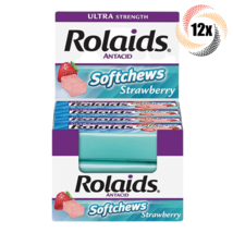 Full Box 12x Rolls Rolaids Ultra Strength Antacid Strawberry Softchews |... - $34.07