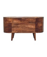 Honey Caramel Rounded Lid up Blanket Box - $9,502.85 MXN